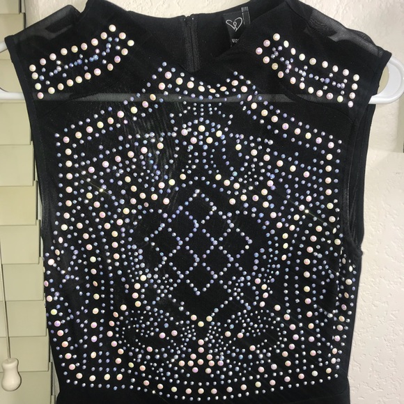 Black jumpsuit w/rhinestones from Windsor - Picture 2 of 3